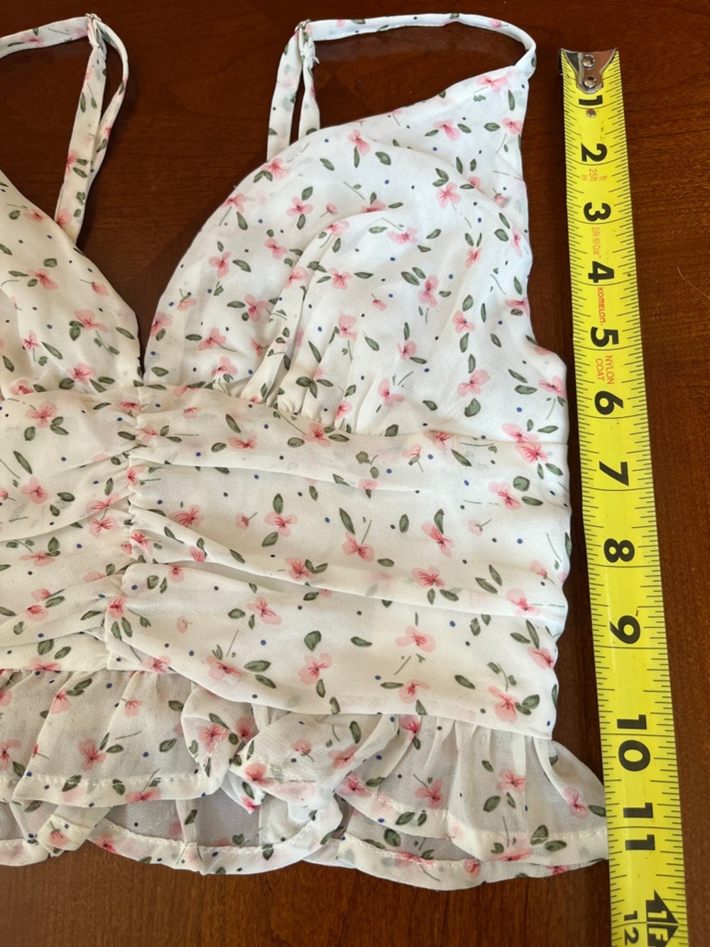 Princess Polly White Floral Ruffle Crop Top - Picture 5 of 6